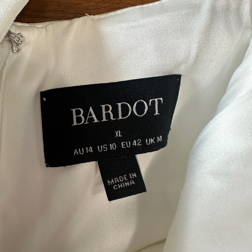 Bardot Oria White Bubble Satin Mini Dress, Bridal Bachelorette Girly REVOLVE XL - Picture 11 of 15